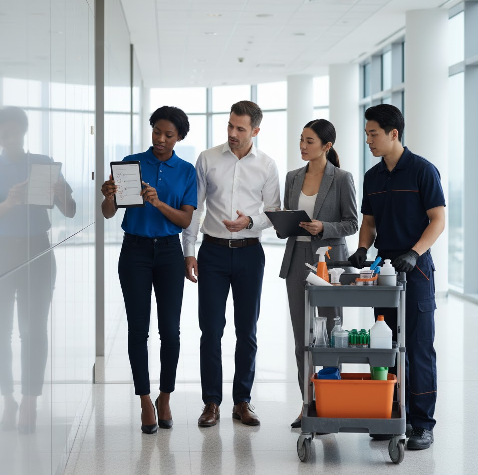 facility walkthrough for cleaning services